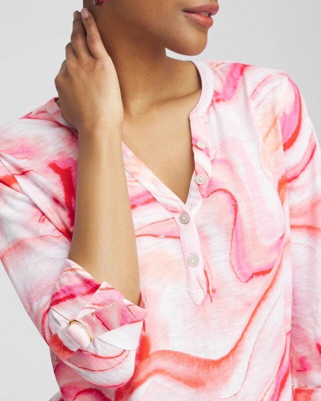 Geode Ring Detail Henley Top - image 4